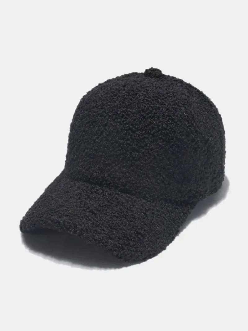 Sherpa Solid Color Baseball Cap Black One Size - Fashorio