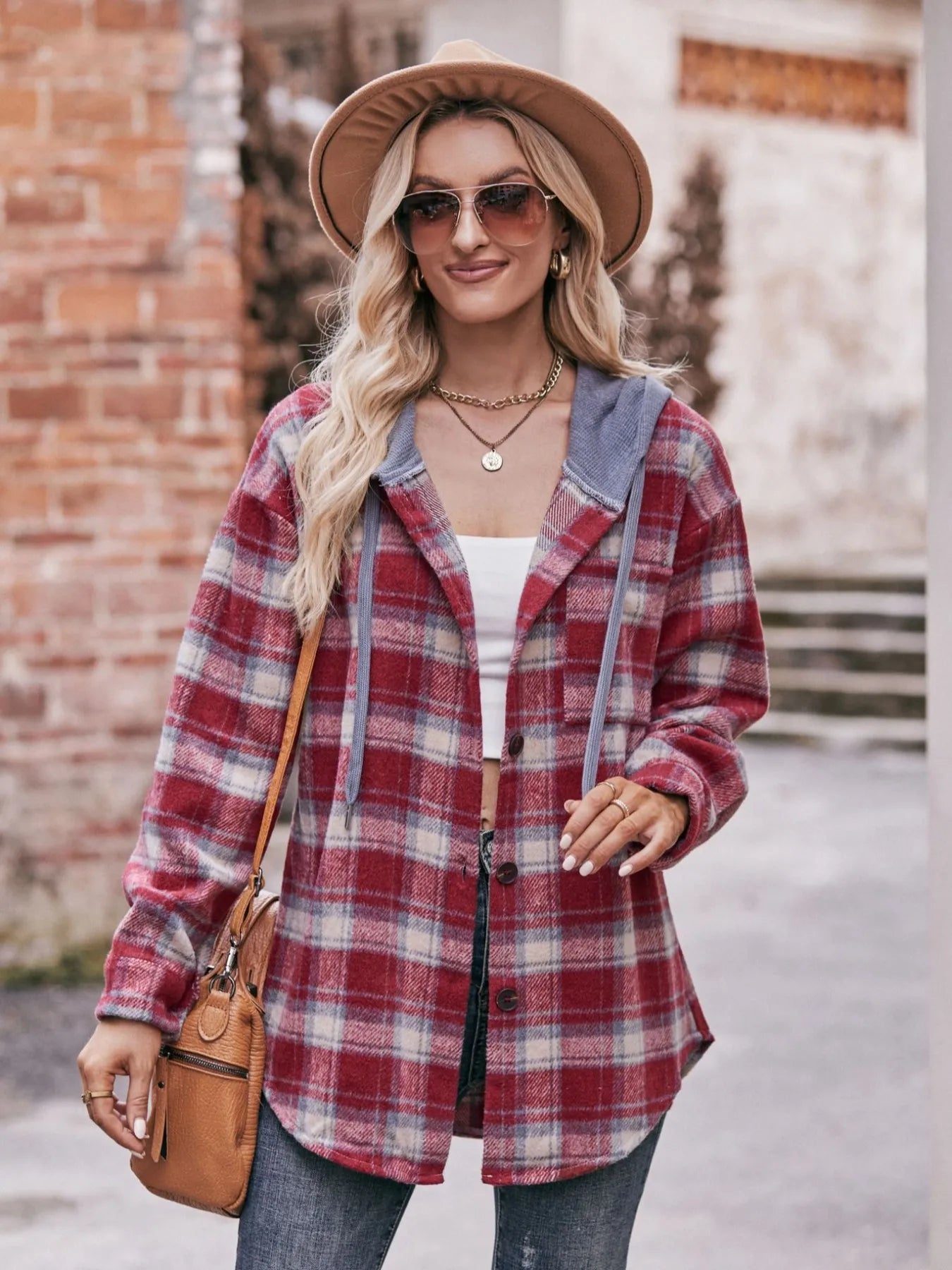 Oversized Plaid Button-Up Shacket – Lightweight Casual Layer - Fashorio