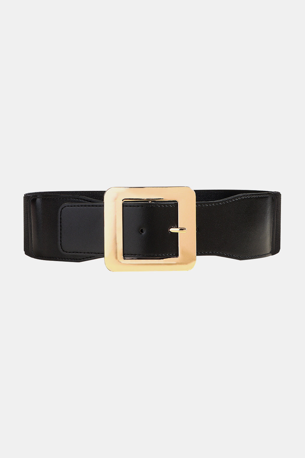 Alloy Buckle PU Leather Belt Black One Size - Fashorio