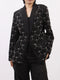 Pearl Detail Long Sleeve Blazer Black - Fashorio