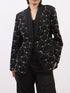 Pearl Detail Long Sleeve Blazer Black - Fashorio