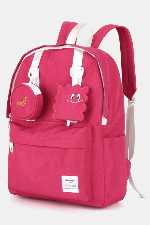 Himawari Waterproof Canvas Backpack Bag with Removable Coin Purse - Fashorio
