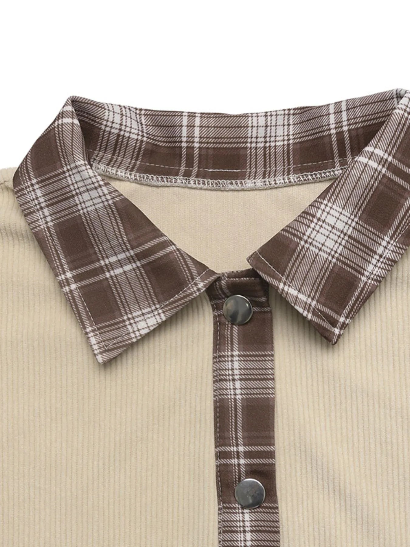 Plaid Hem Button Up Long Sleeve Shacket – Lightweight Layering - Fashorio