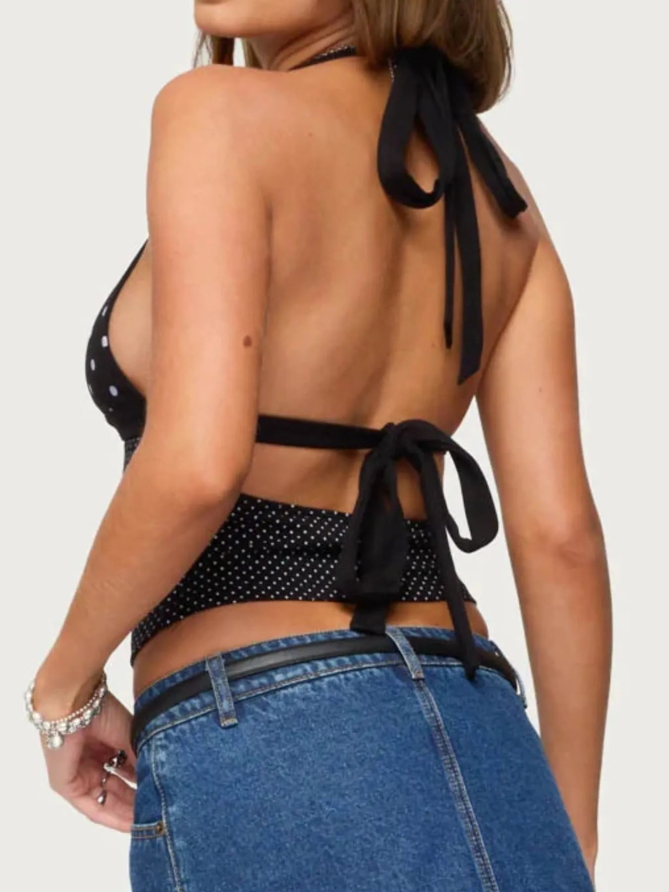Polka Dot Halter Neck Cami - Fashorio