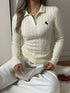 Cable Knit Long Sleeve Sweater - Fashorio