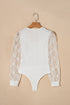 Eyelet Lace Long Sleeve Bodysuit - Fashorio
