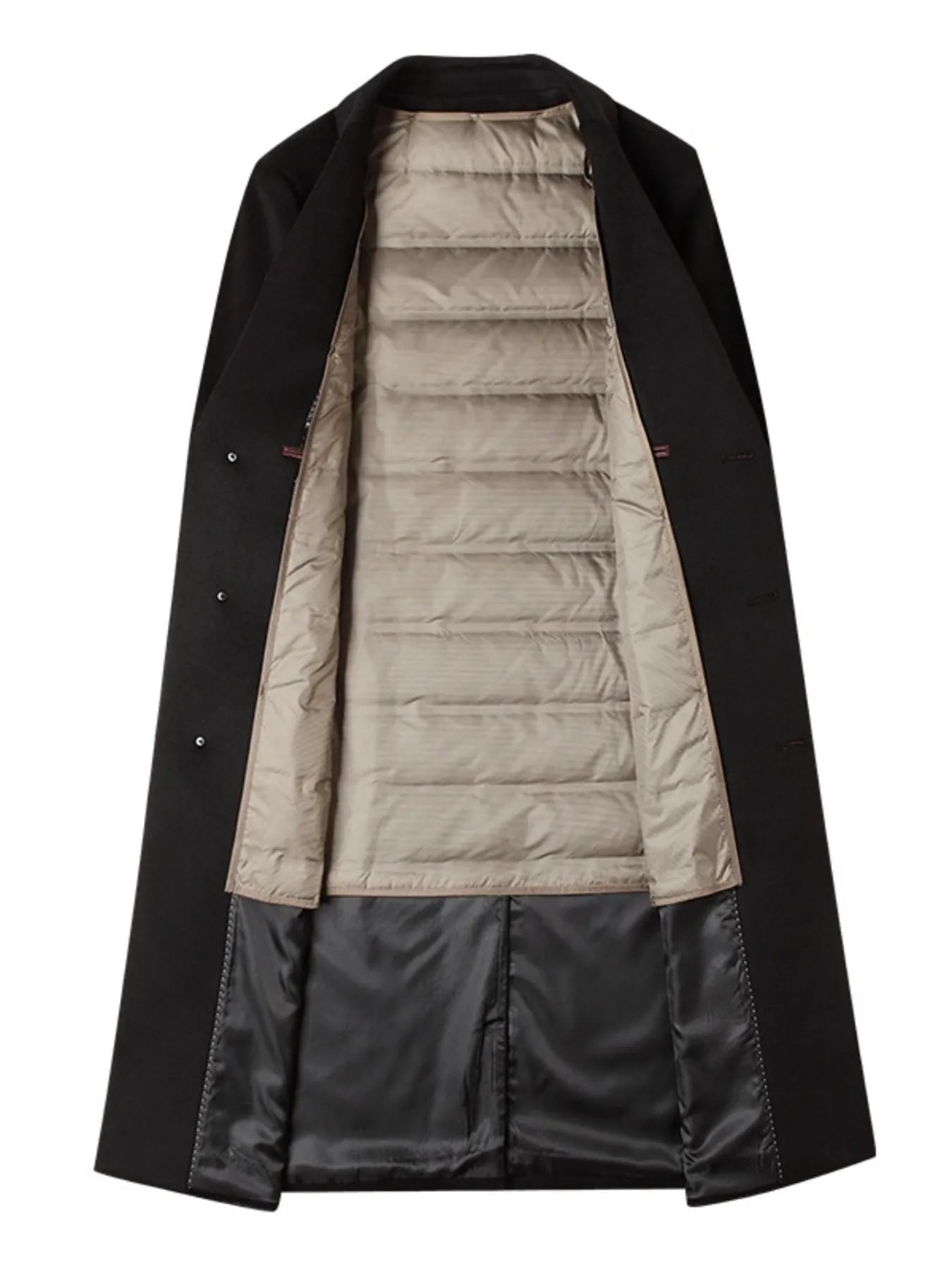 Men's Plus Size Button Up Long Sleeve Longline Coat - Fashorio