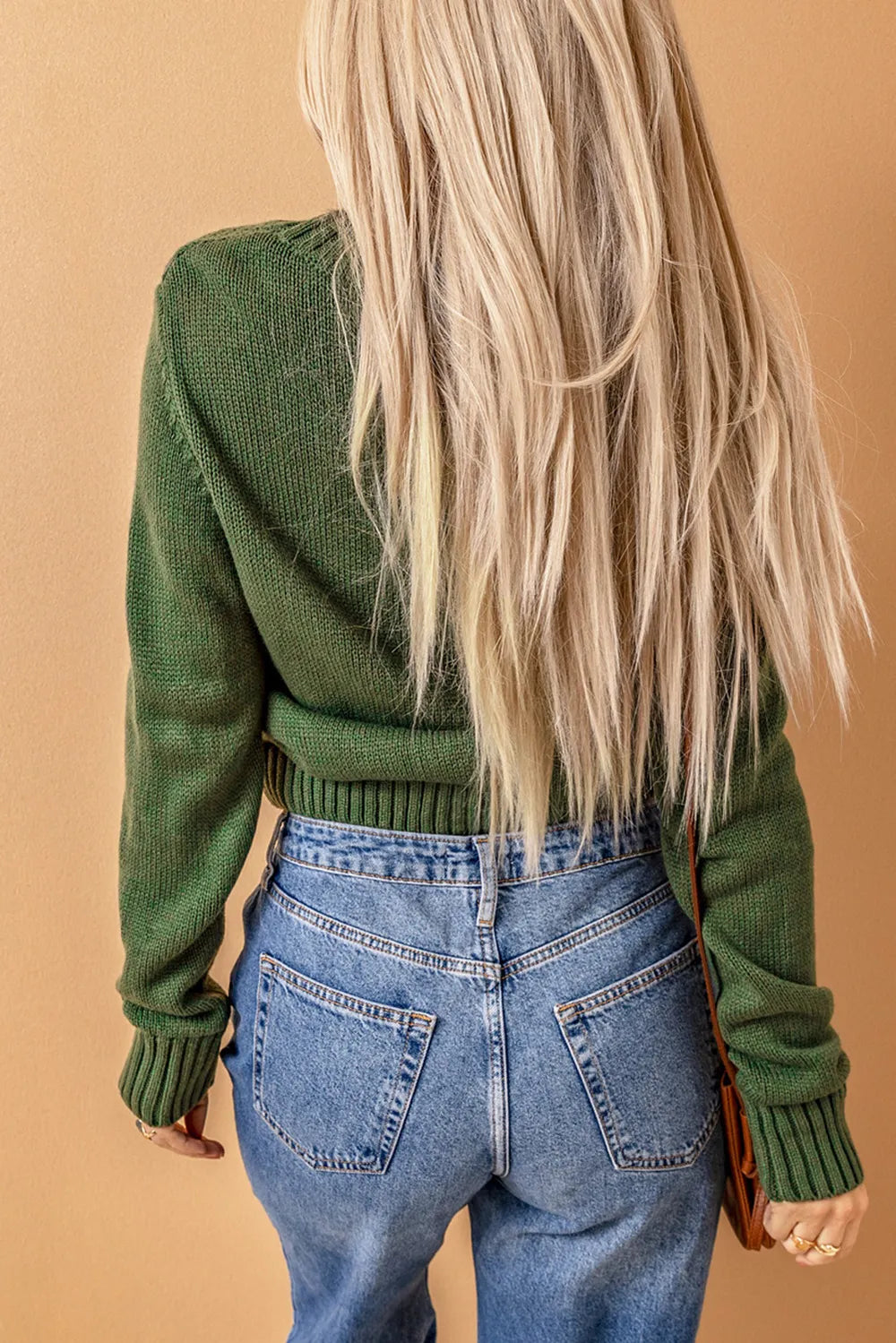 Cable-Knit Button Down V-Neck Cardigan - Fashorio