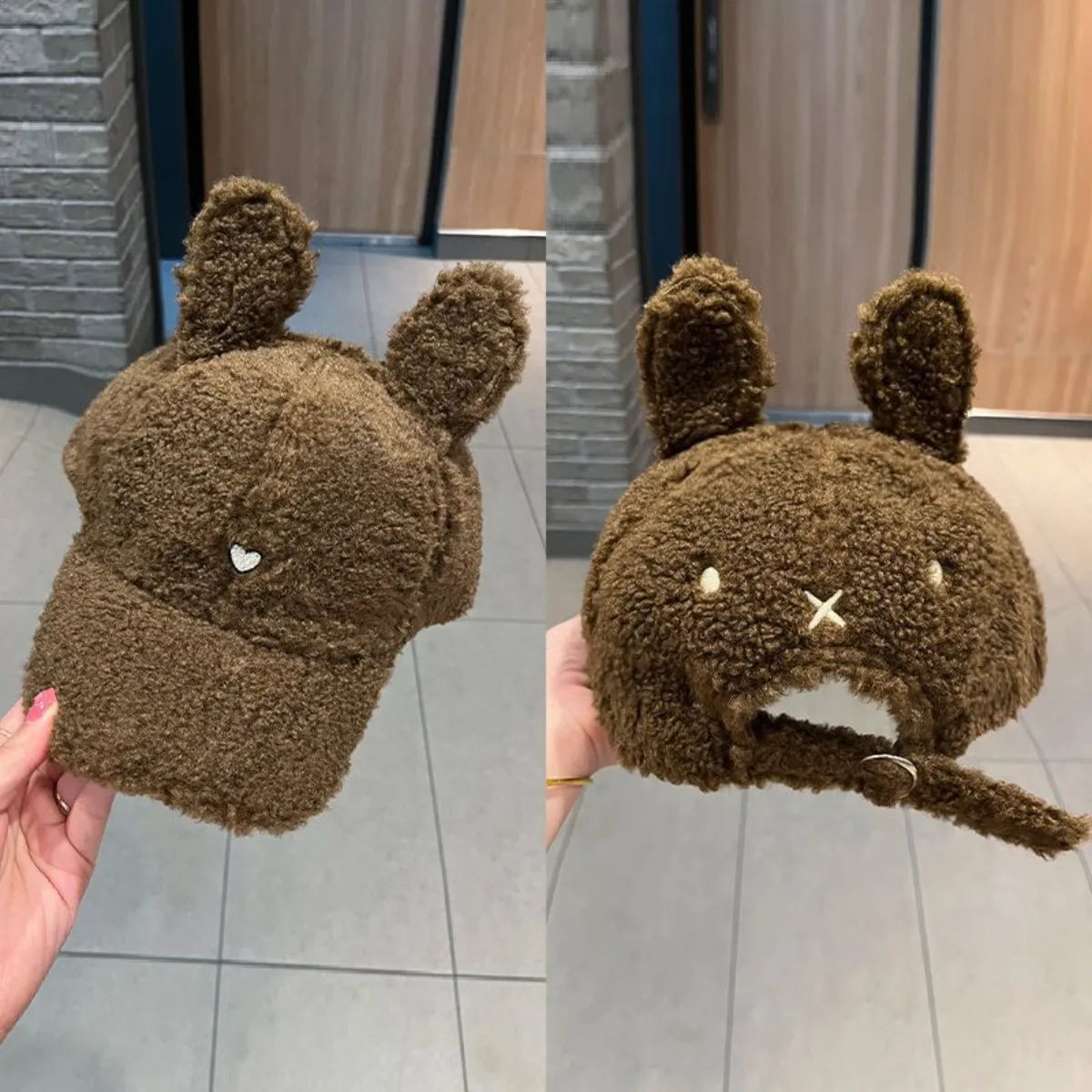 Cute Fluffy Bear Ears Winter Hat - Fashorio