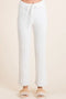 BiBi Cable-Knit High Waist Sweater Pants Ivory - Fashorio