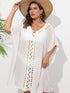 Crochet Trim V-Neck Beach Cover Up Dress - Fashorio