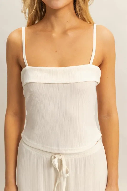 HYFVE Rib Knit Cami Top and Pants Set - Fashorio
