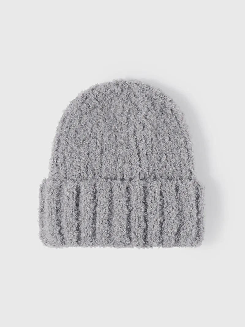 Thermal Teddy Knit Hat Gray One Size - Fashorio
