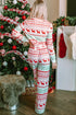 Christmas Element Round Neck Top and Pants Lounge Set - Fashorio