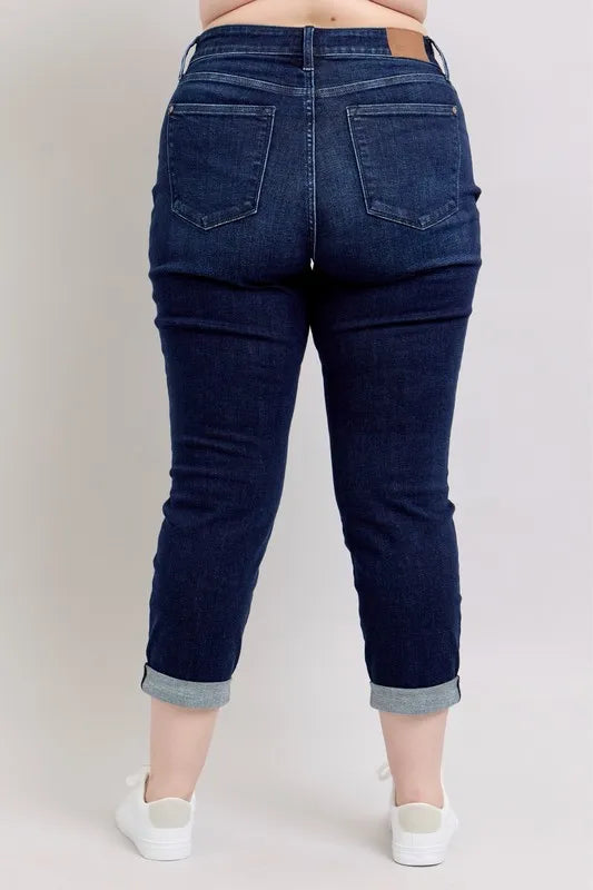 Judy Blue Full Size High Waist Boyfriend Jeans Plus Size - Fashorio