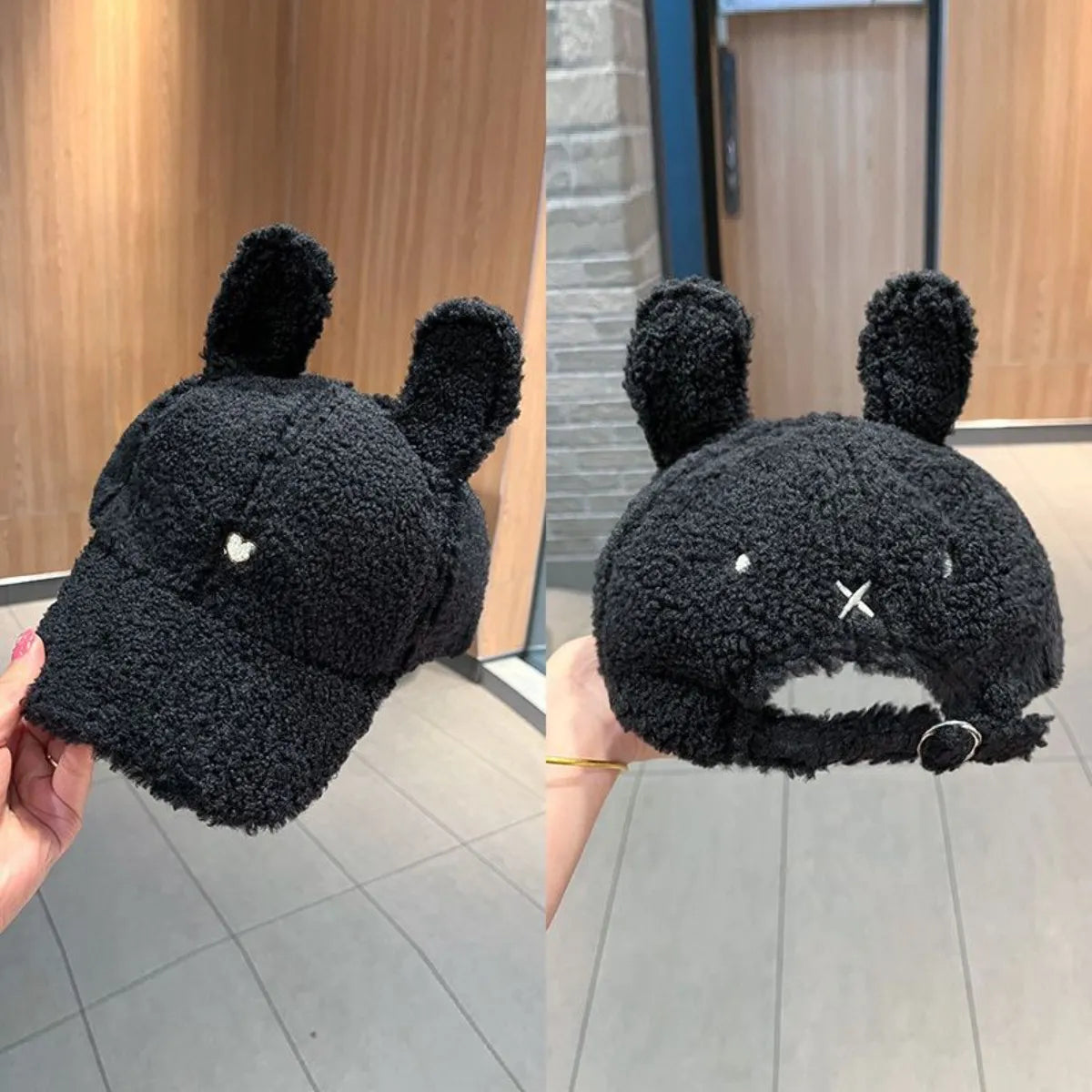 Cute Fluffy Bear Ears Winter Hat - Fashorio