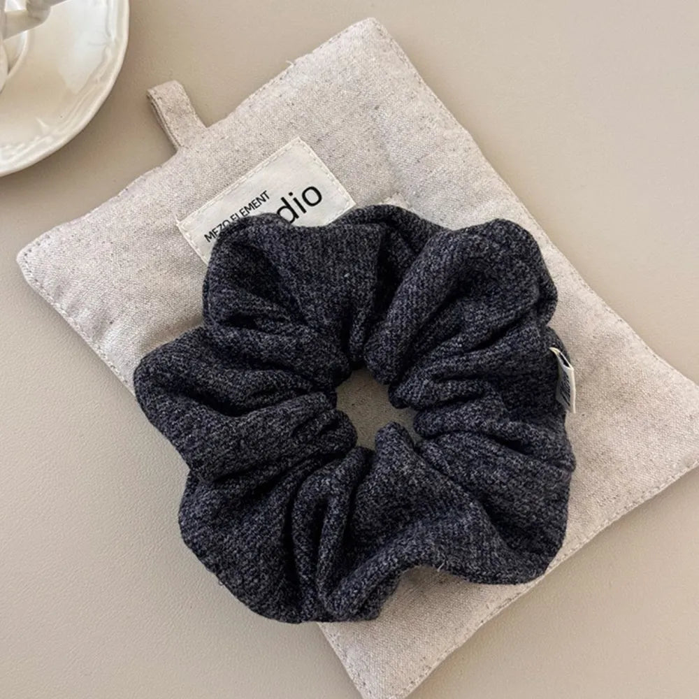 3-Piece Ruched Heathered Elastic Hair Scrunchy - Fashorio