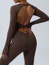 Twisted Backless Long Sleeve Jumpsuit - Fashorio