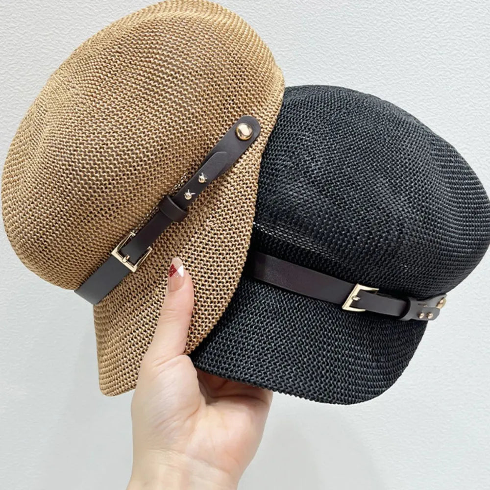 Straw Woven Buckle Hat - Fashorio