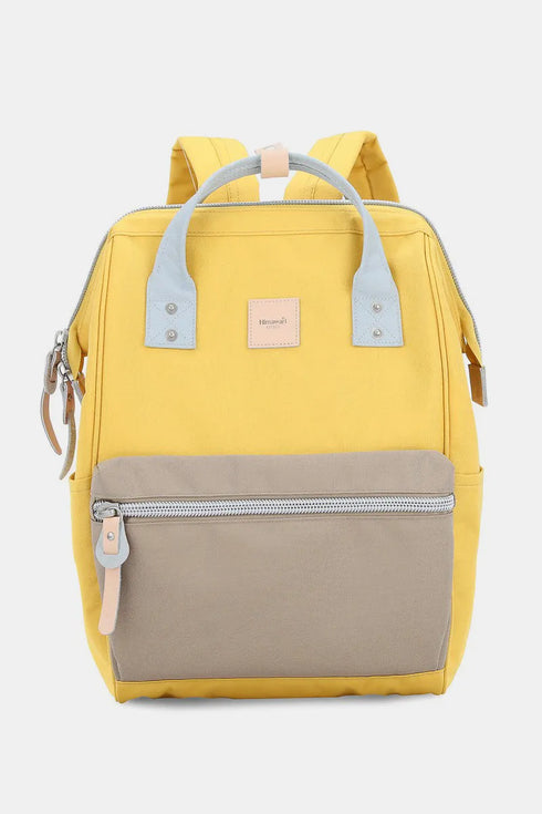 Himawari Water Resistant Canvas Backpack Bag with Side Pockets Lemon Khaki One Size - Fashorio