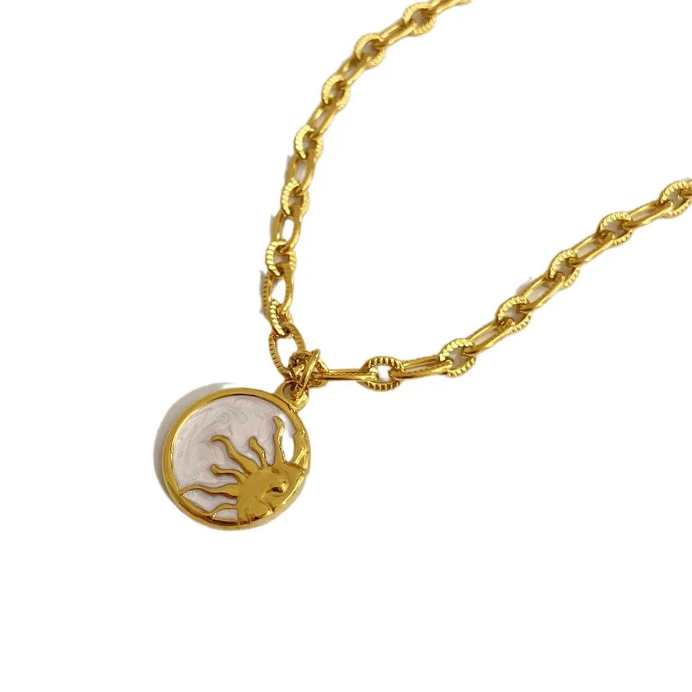 Titanium Steel Sun & Moon Necklace - Fashorio