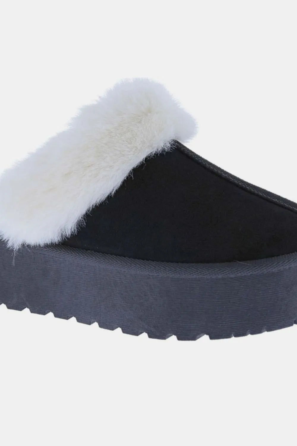 Weeboo Thick Bottom Fur Trim Snow Slippers - Fashorio