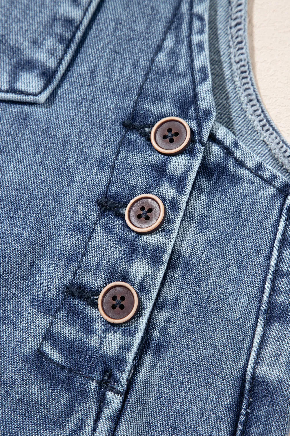 Distressed Bib Pocket Wide Leg Denim Overalls - Fashorio