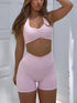 Halter Neck Cami and Shorts Active Set - Fashorio