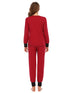 Round Neck Top and Pants Lounge Set - Fashorio