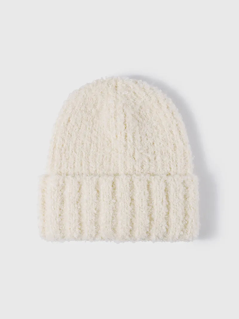 Thermal Teddy Knit Hat Cream One Size - Fashorio