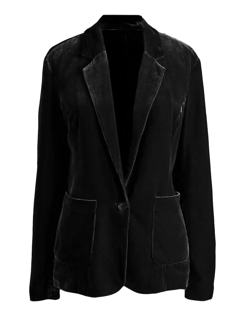 Pocketed Button Up Lapel Collar Blazer - Fashorio
