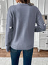 Heart V-Neck Long Sleeve Sweater - Fashorio