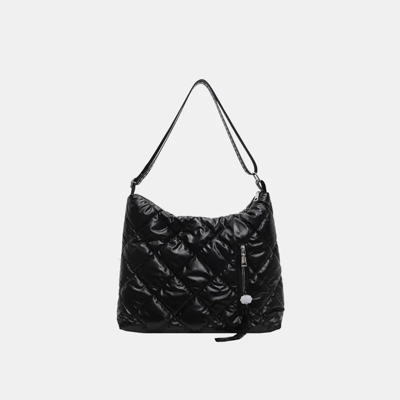 Quilted Nylon Travel Bag Black One Size - Fashorio