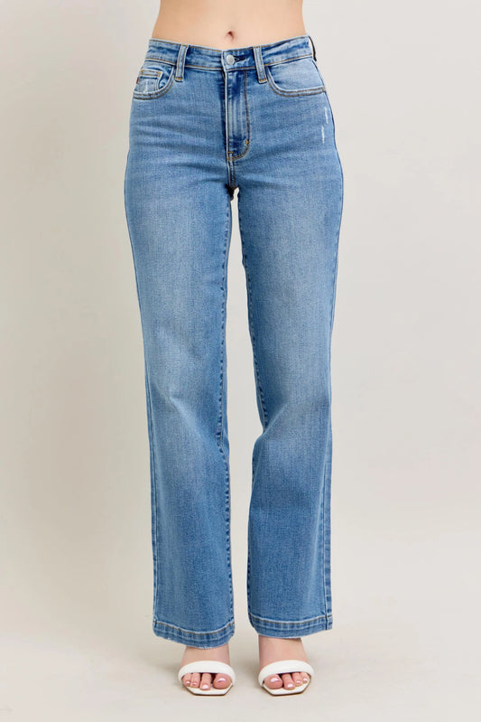 Judy Blue Full Size High Waist Straight Jeans Plus Size MD - Fashorio