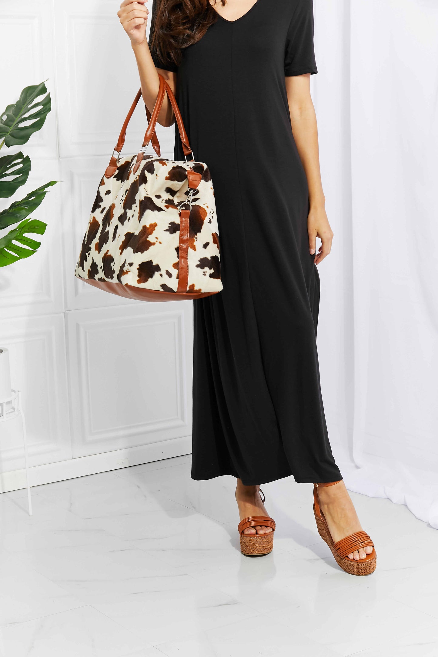 Animal Print Plush Weekender Bag - Fashorio