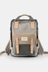 Himawari Contrast Waterproof Nylon Backpack Bag Beige Grey One Size - Fashorio