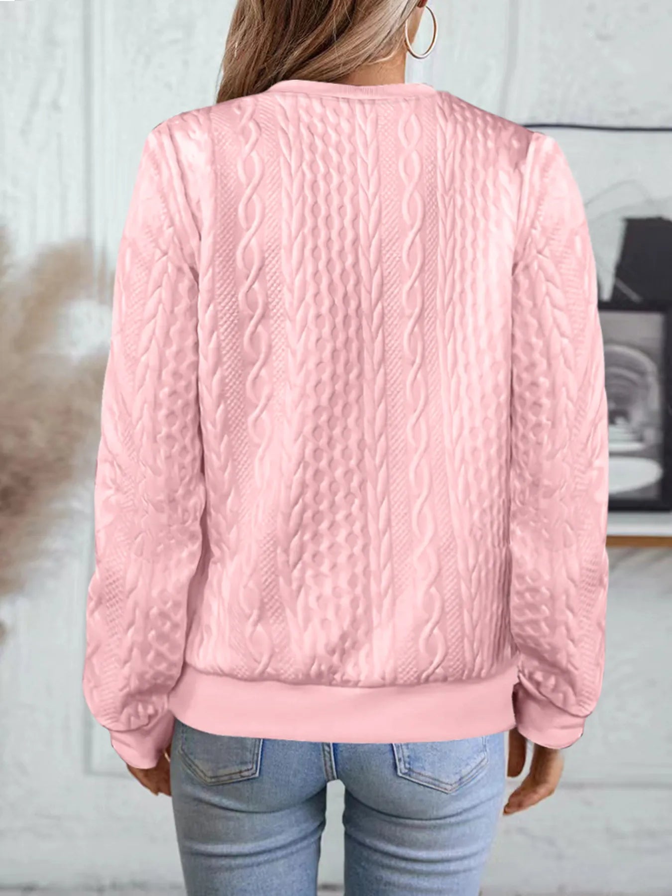 Texture Zip Up Long Sleeve Jacket - Fashorio