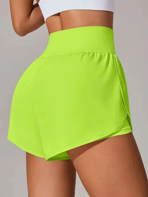 Pocketed High Waist Active Shorts - Fashorio