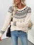 Nordic Fair Isle Pattern Round Neck Sweater - Fashorio