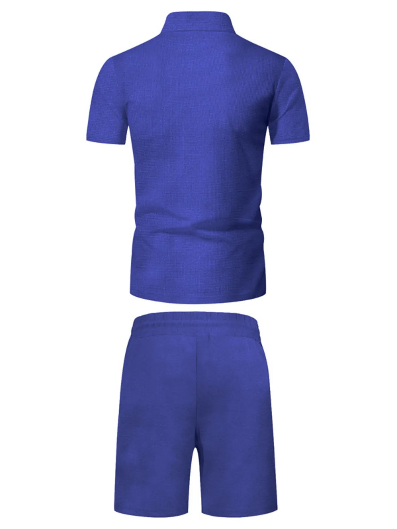 Men's Plus Size Zip Up Short Sleeve Top and Shorts Set - Fashorio