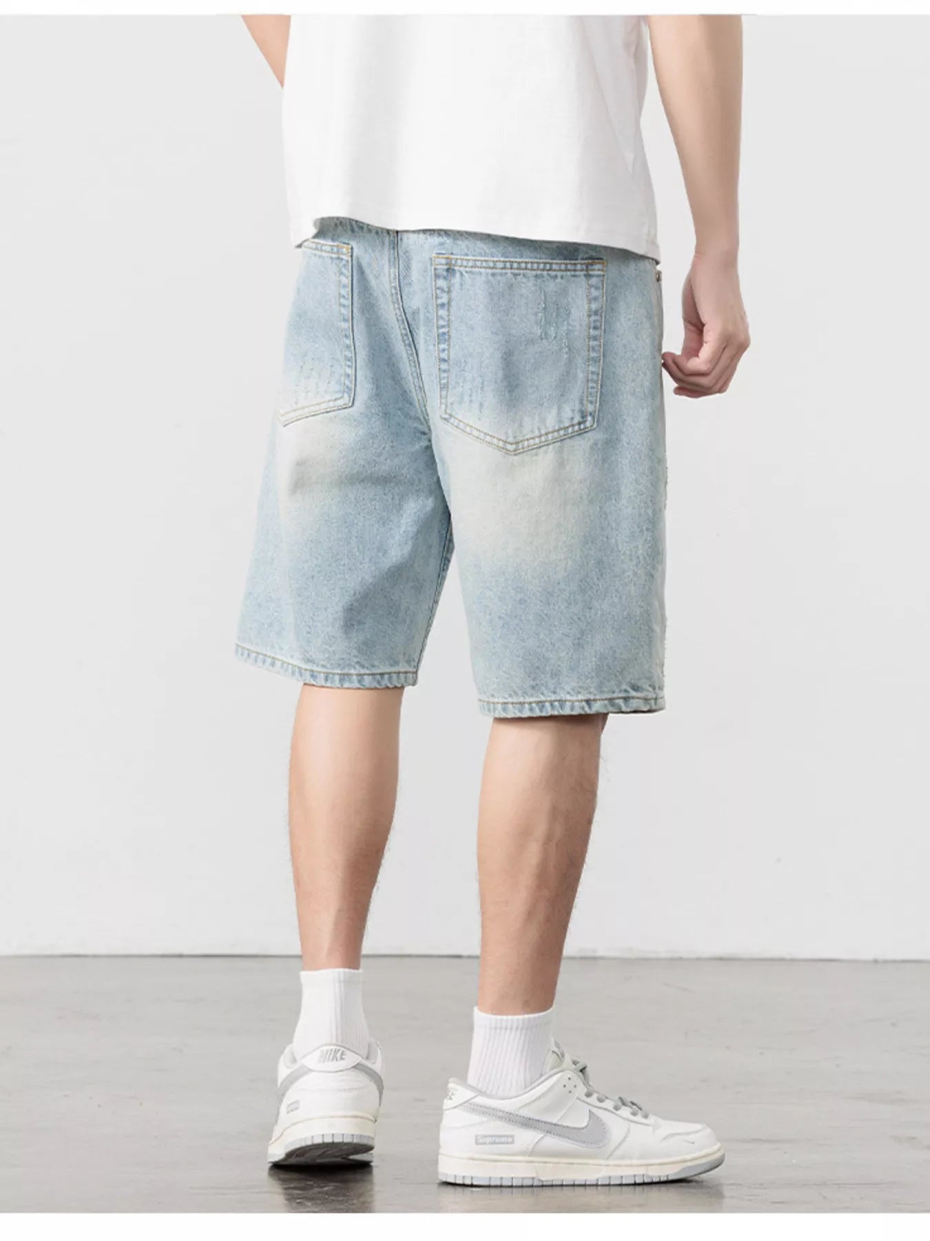 Men's Washed Relaxed Fit Denim Shorts - Fashorio