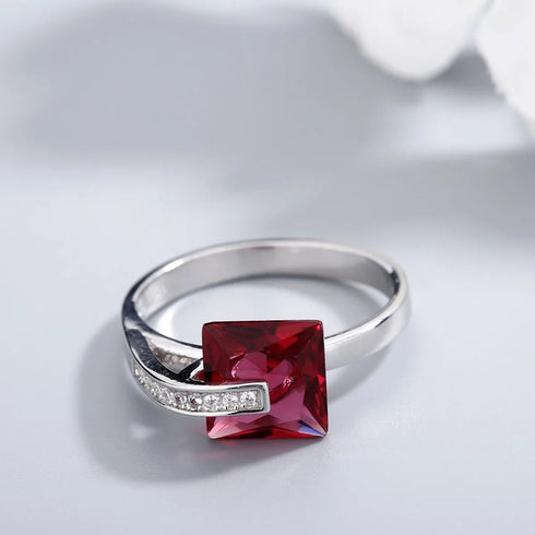 925 Sterling Silver Inlaid Zircon Ring Silver - Fashorio