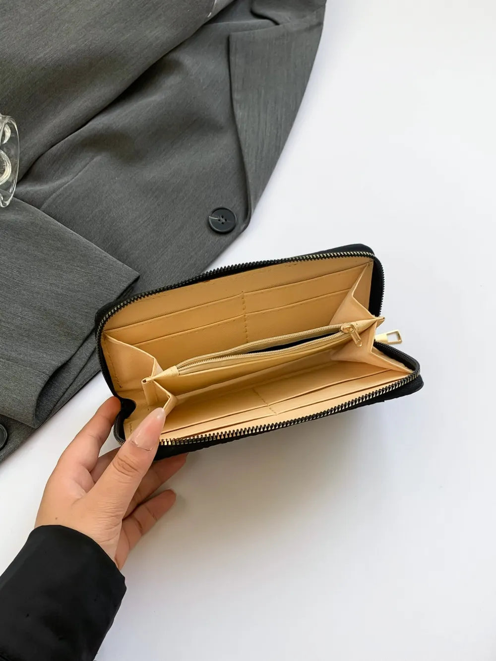 PU Leather Solid Color Wallet - Fashorio