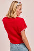 BiBi Gameday Sequin Football Embroidered Stitch Sweater - Fashorio
