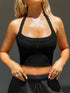 Halter Neck Active Cami Black - Fashorio