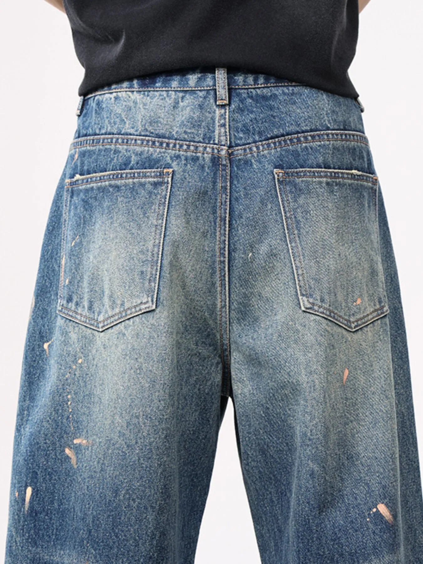 Men's Full Size Distressed Wide Leg Vintage Jeans Plus Size - Fashorio