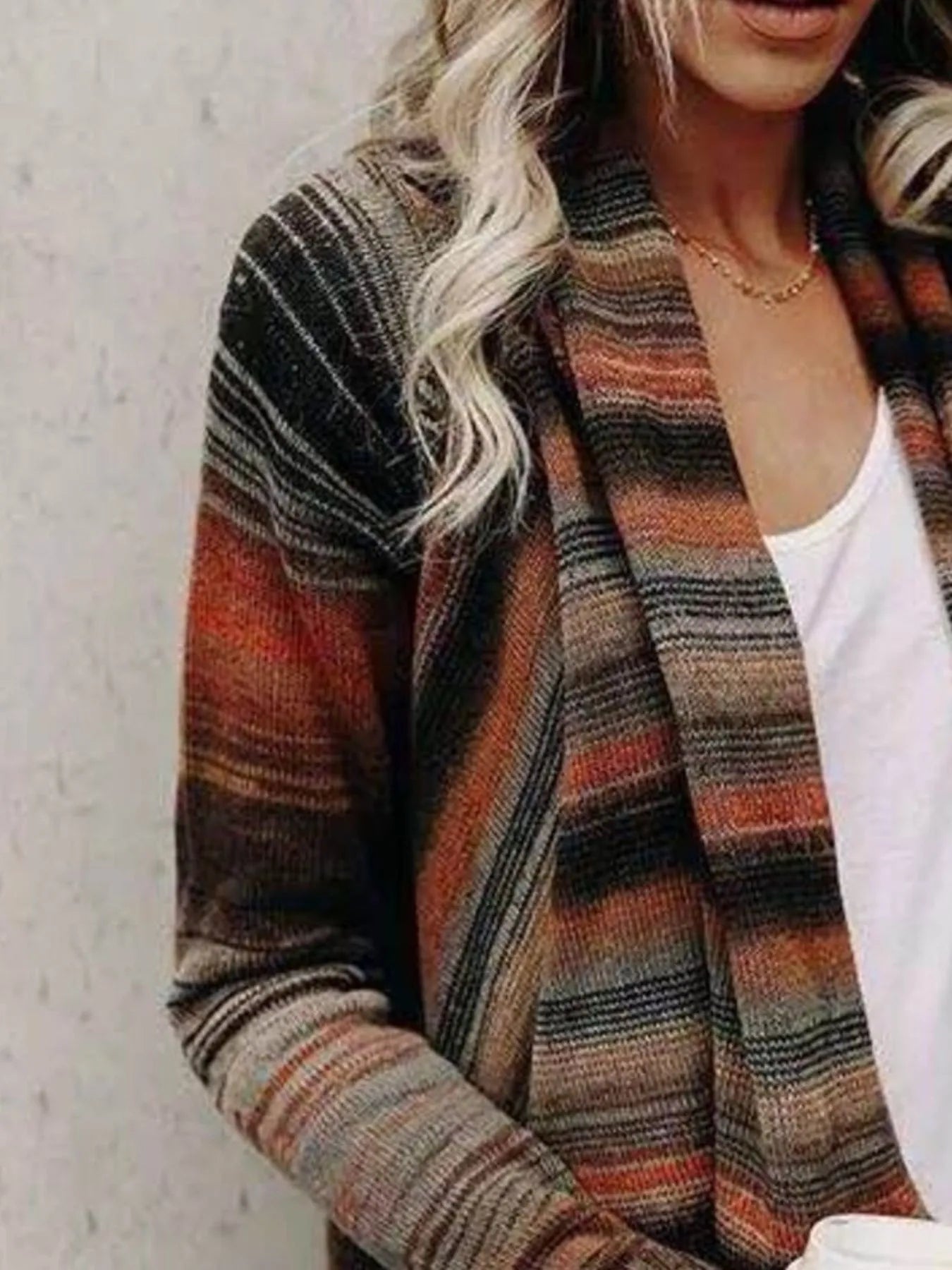 Fringe Long Sleeve Wrap Cardigan - Fashorio