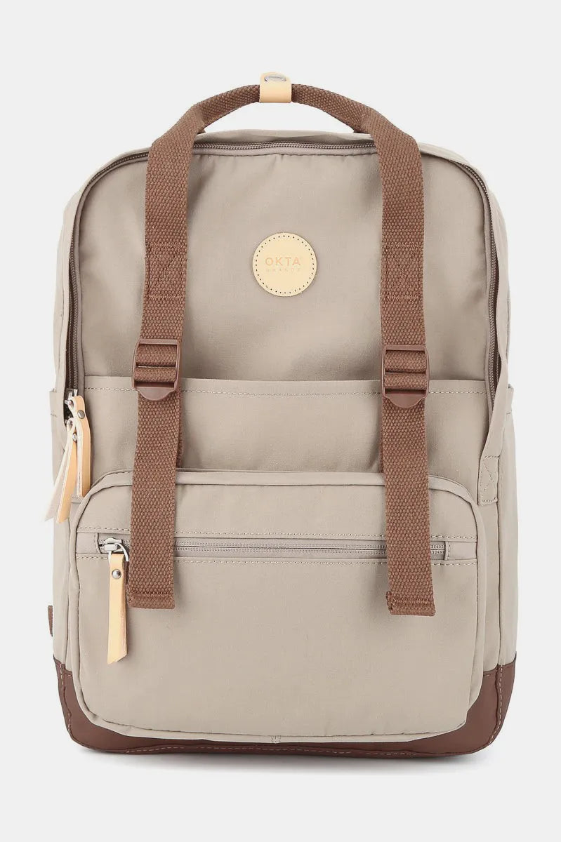 Himawari Waterproof Canvas Backpack Bag with Side Pockets Khaki One Size - Fashorio
