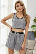 Shiny Heathered Contrast Trim Lounge Set Gray Dawn - Fashorio