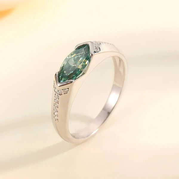 1 Carat Moissanite 925 Sterling Silver Ring Silver - Fashorio
